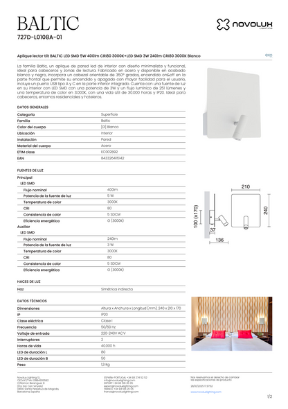 Lampe Murale Intérieure BALTIC