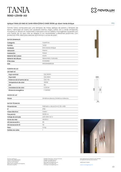 Lampe Murale Intérieure TANIA