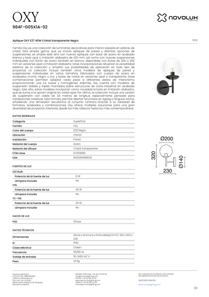 Lampe Murale Intérieure Ampoule OXY