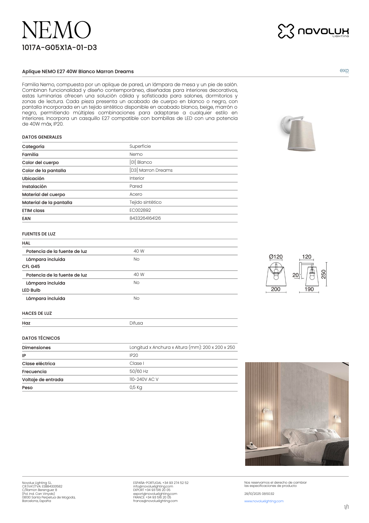 Lampe Murale Intérieure NEMO