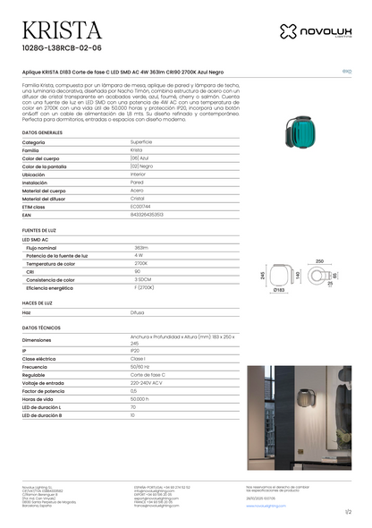 Lampe Murale Intérieure KRISTA