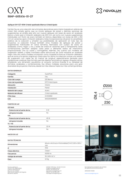 Lampe Murale Intérieure Ampoule OXY