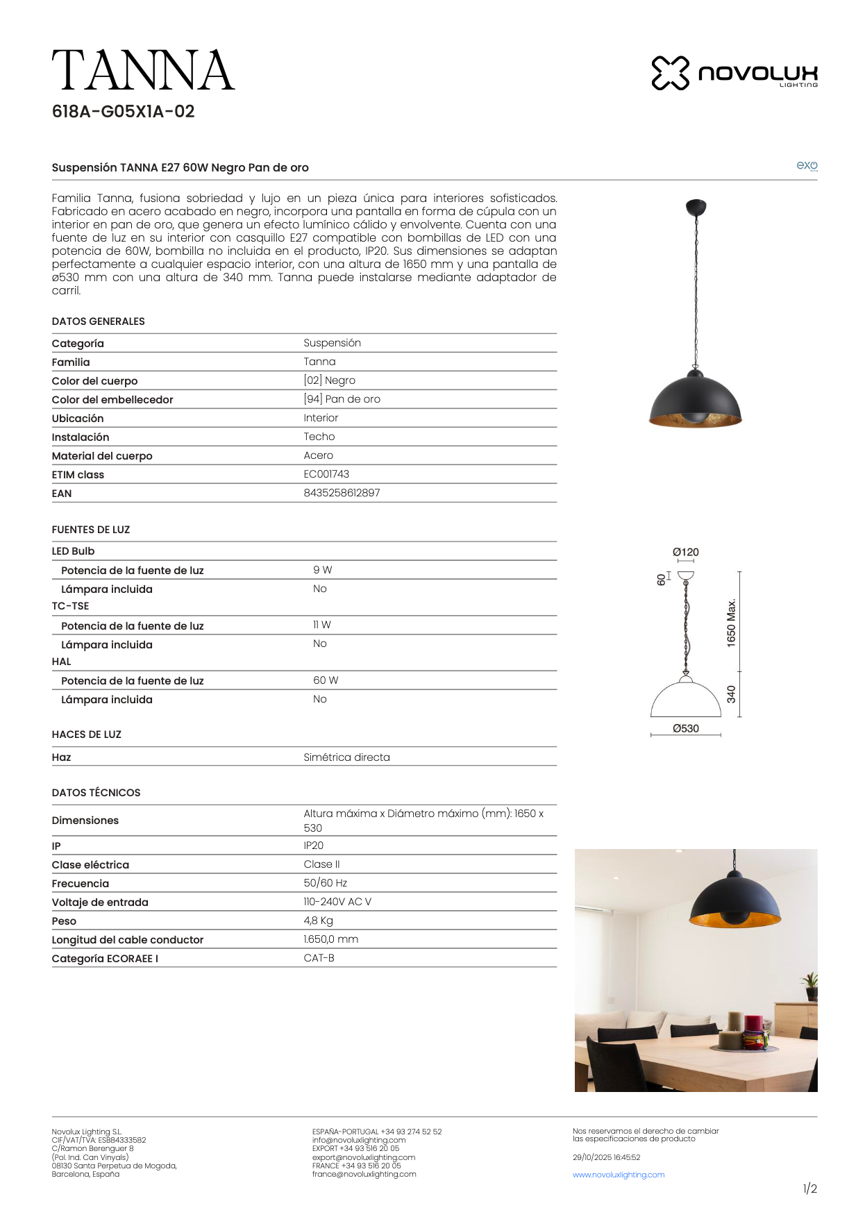 Suspension Intérieure TANNA