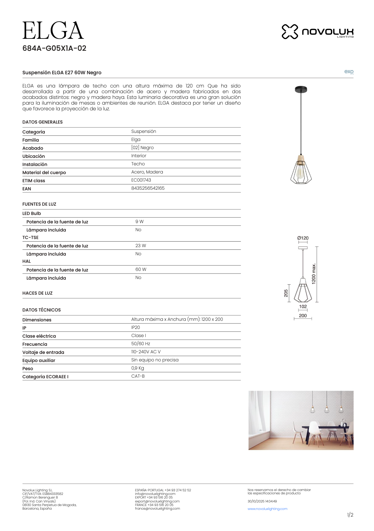 Suspension Intérieure ELGA