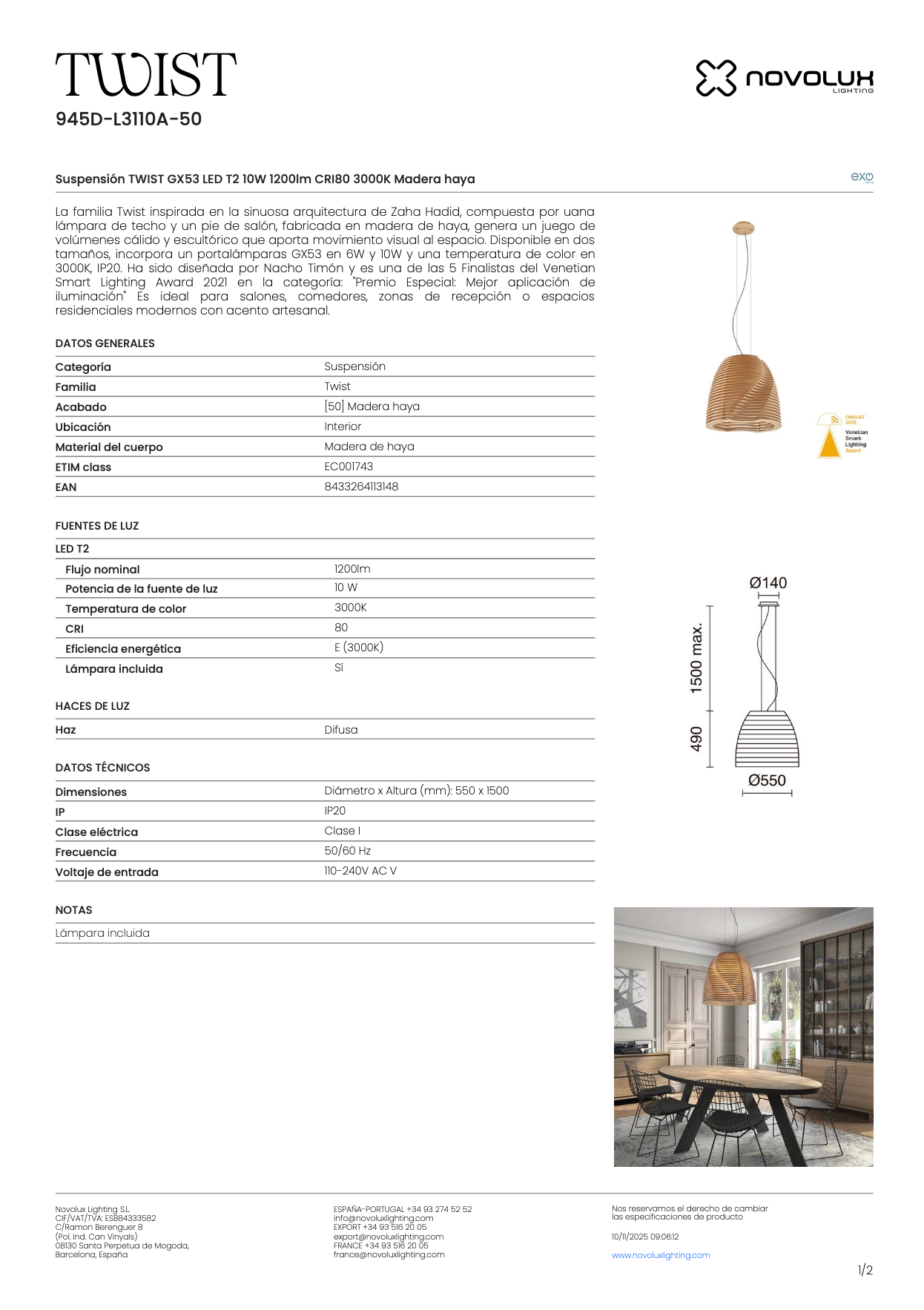 Suspensions Intérieures en Bois TWIST