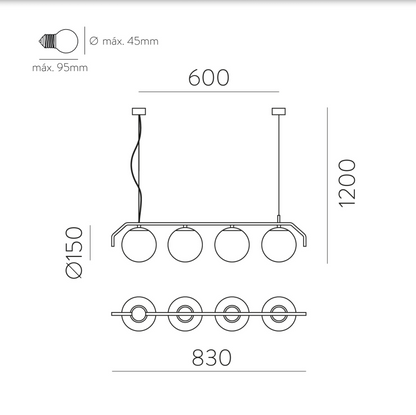 Lampes Suspendues Intérieures MAUI 4L