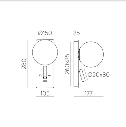 Lampe Murale Intérieure 2 en 1 KIN