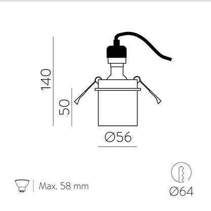 Plafonnier Intérieur Encastré Mini ZOOM