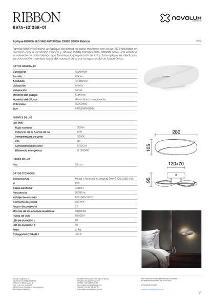 Lampe Murale Intérieure RIBBON