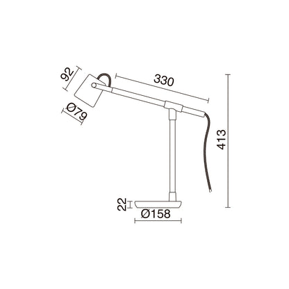Lampe de table Branch design scandinave noire en chêne