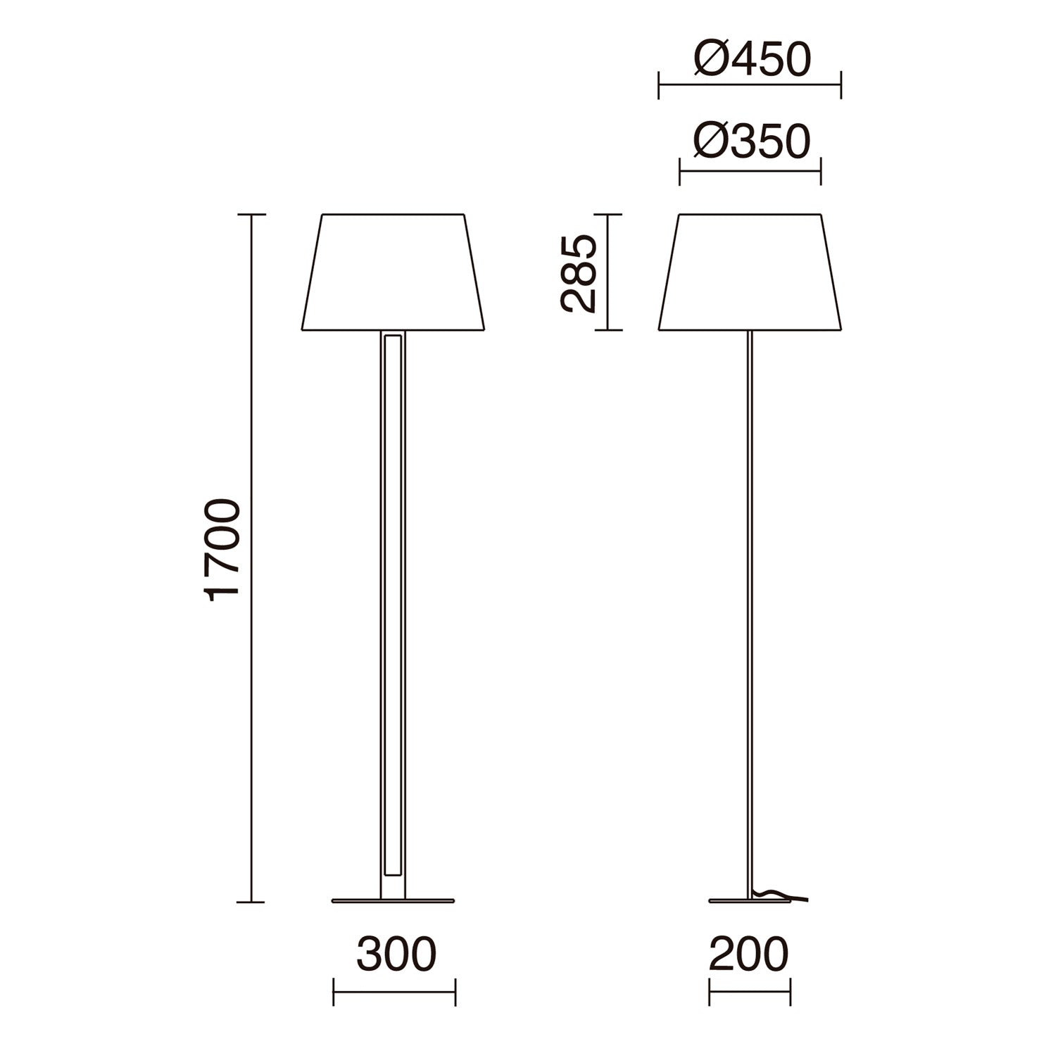 Lampadaire CLASSICAL E27 60W abat-jour coton blanc élégant