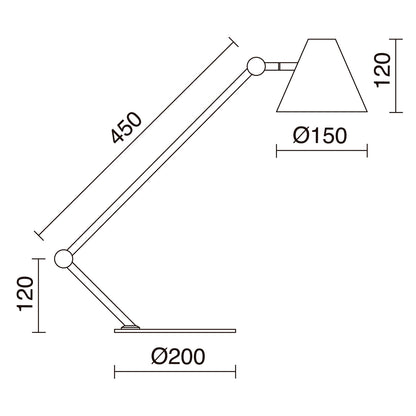 Lampe de bureau articulée Mantis design blanc en acier