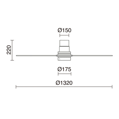 Ventilateur de plafond Mistral DC design avec éclairage LED intégré