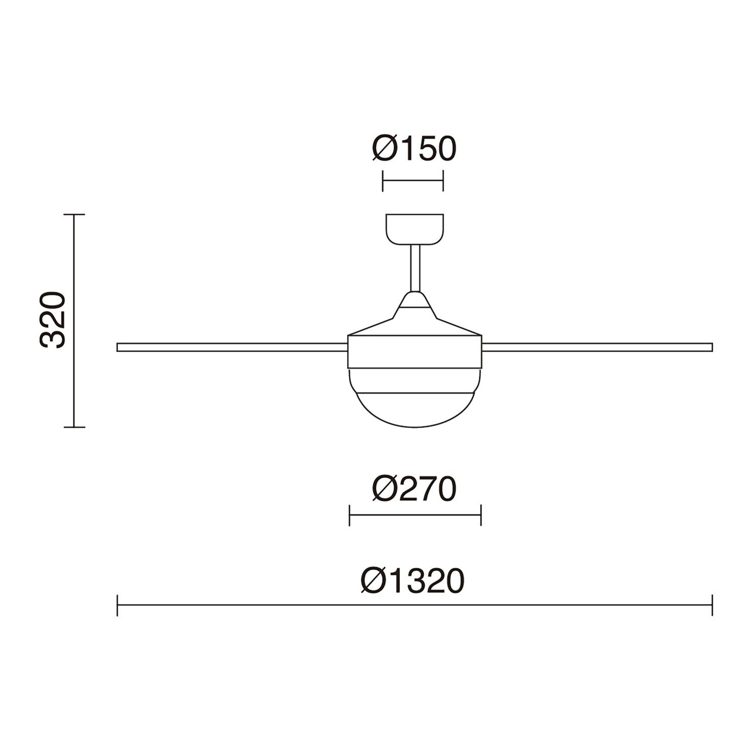 Ventilateur de plafond Nick design bois et verre opalin lumineux
