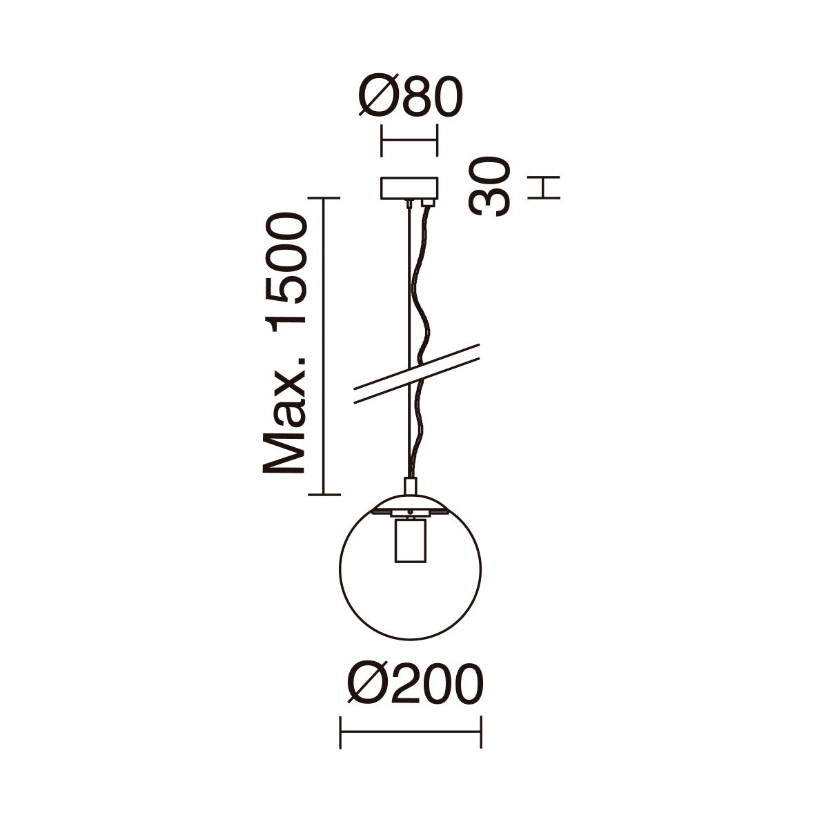 Suspension Intérieure en Verre Mat OXY