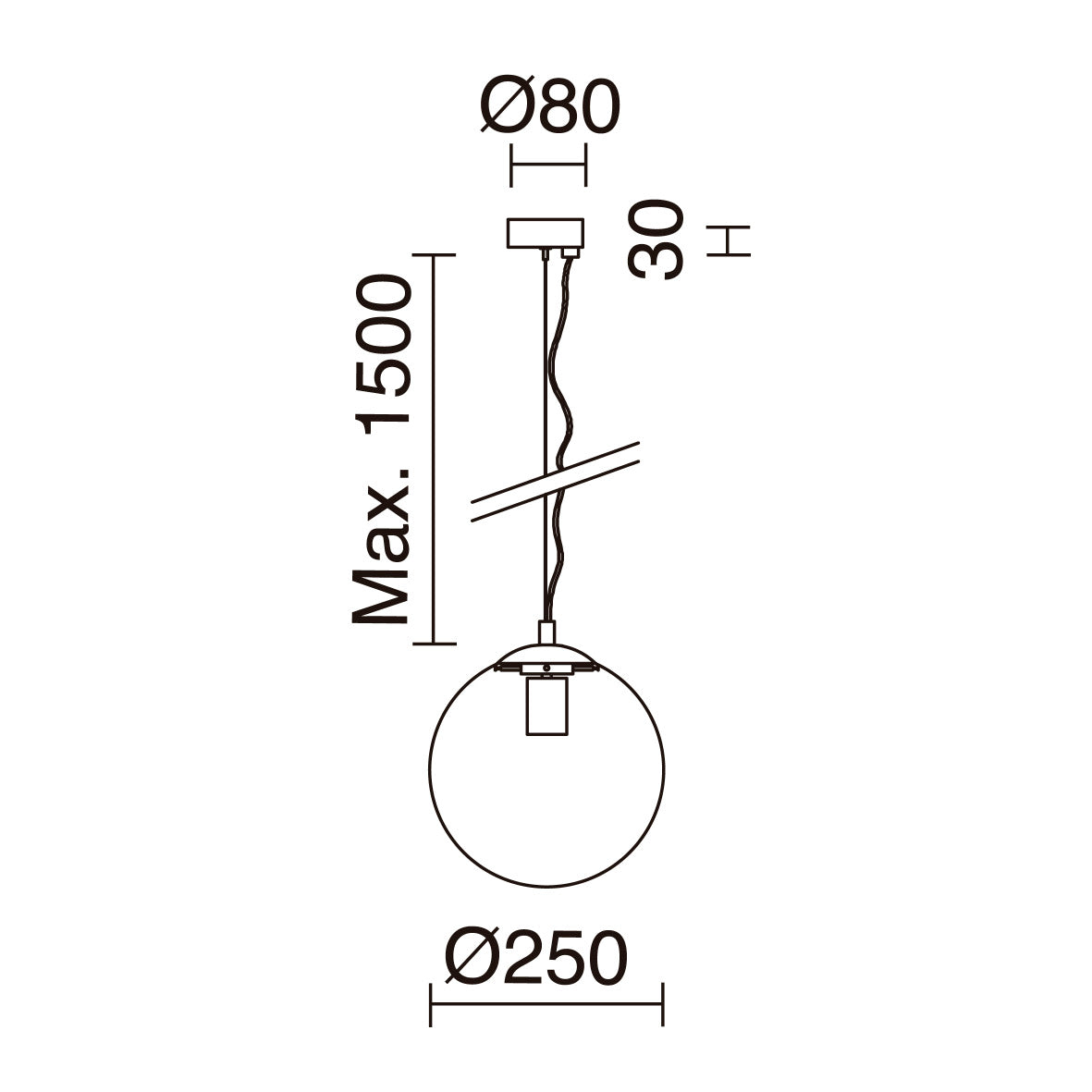 Suspension Intérieure en Verre Mat OXY