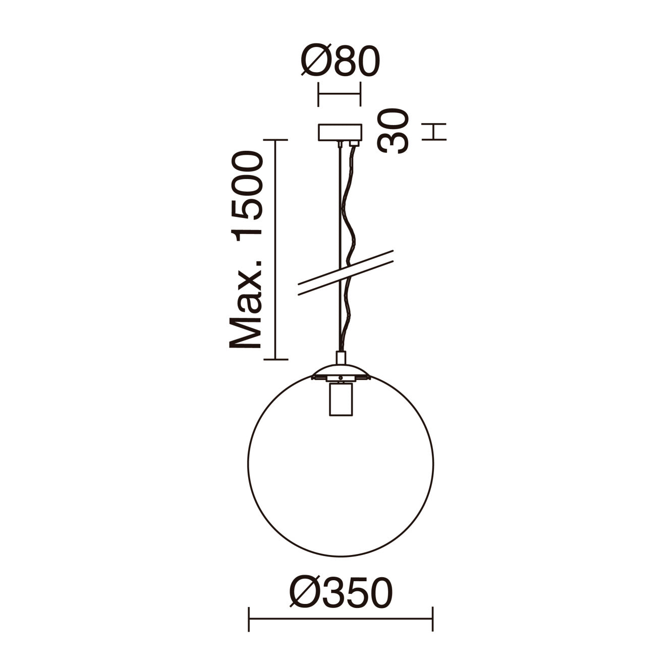 Suspension Intérieure en Verre Mat OXY