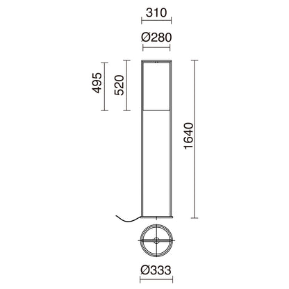 Lampadaire Sintra F design acier noir et abat-jour en coton