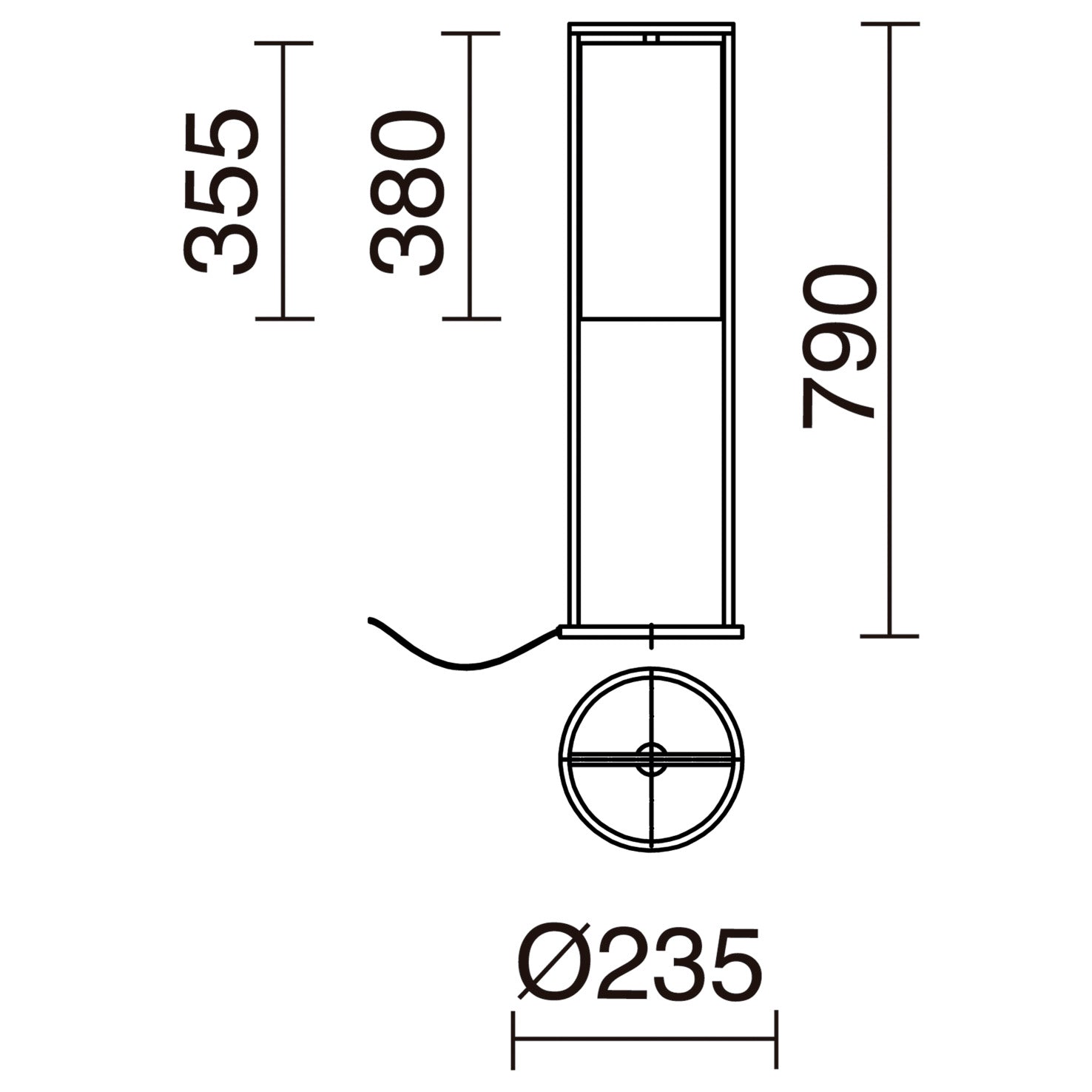 Lampe de table Sintra T noir avec abat-jour coton asymétrique