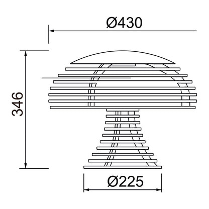 Lampe de salon TEC T bois de hêtre et acier