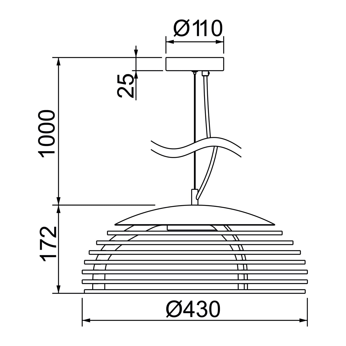 Suspension Intérieure en Bois TEC