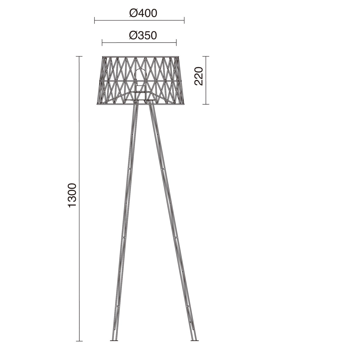 Lampadaire de salon TESS blanc design acier E27 42W