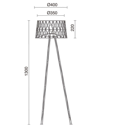 Lampadaire de salon TESS blanc design acier E27 42W