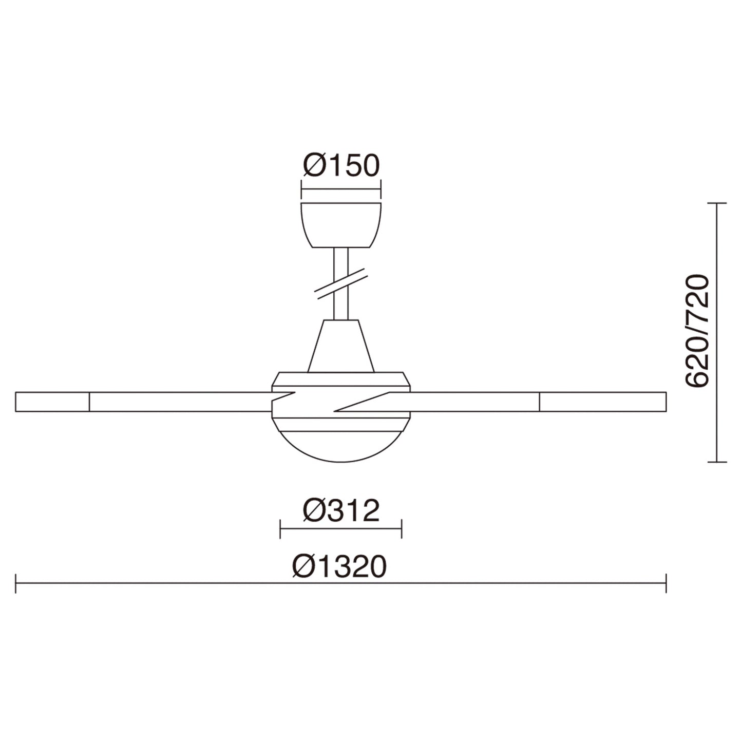 Ventilateur de plafond VENTO avec lumière LED hêtre design
