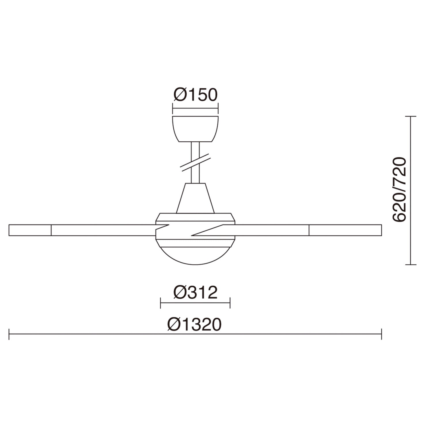 Ventilateur de plafond VENTO avec lumière LED hêtre design