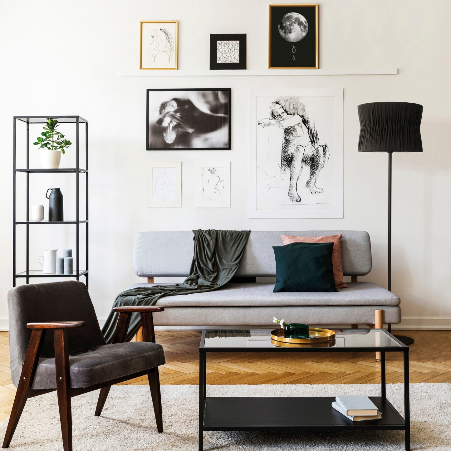 Lampadaire Intérieur avec Abat-Jour CORA