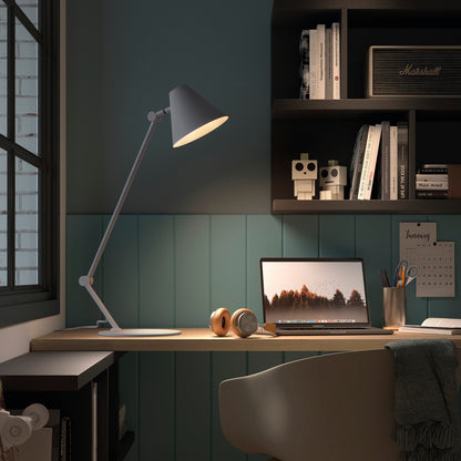 Lampe de bureau articulée Mantis design blanc en acier