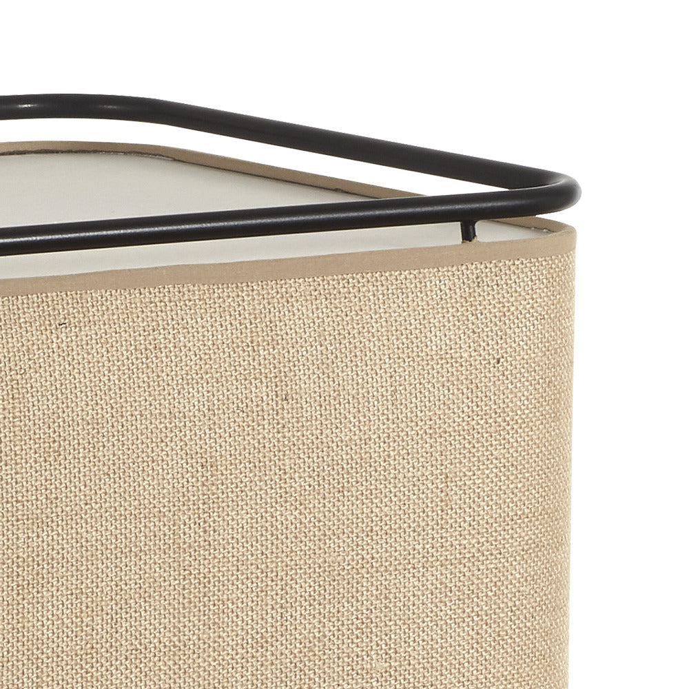 Lampadaire Akiro Exo design japonais avec abat-jour lin brun