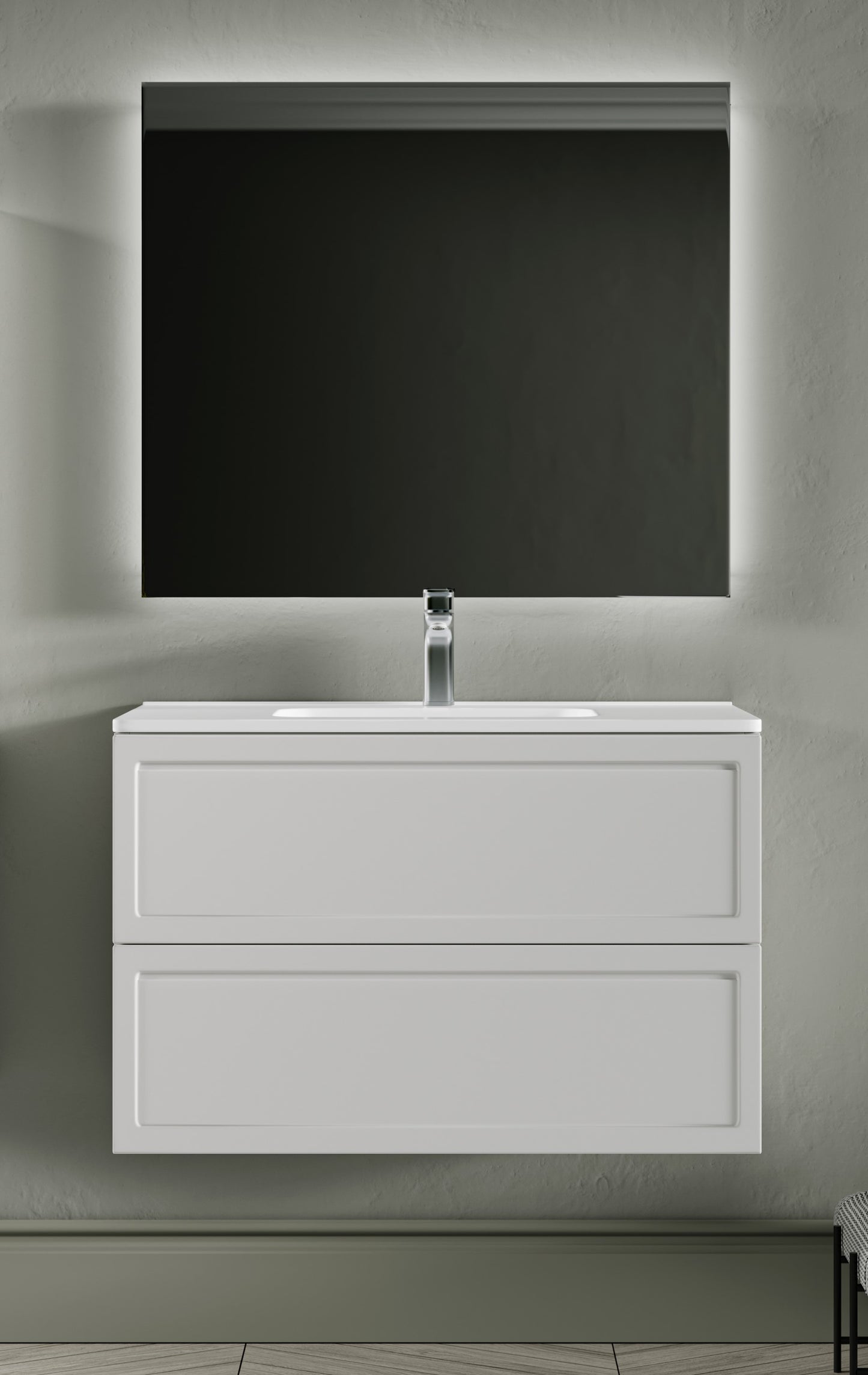 Ensemble FRAME Meuble et Plan Vasque 80 cm