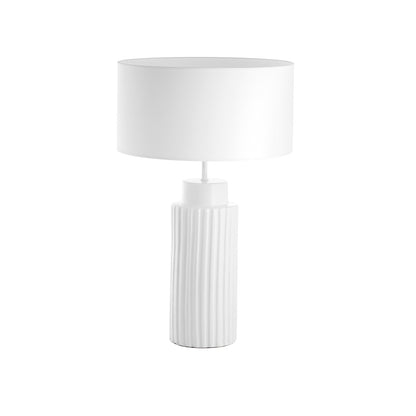 Lampe de table Ceramic E27 15W abat-jour coton blanc élégante