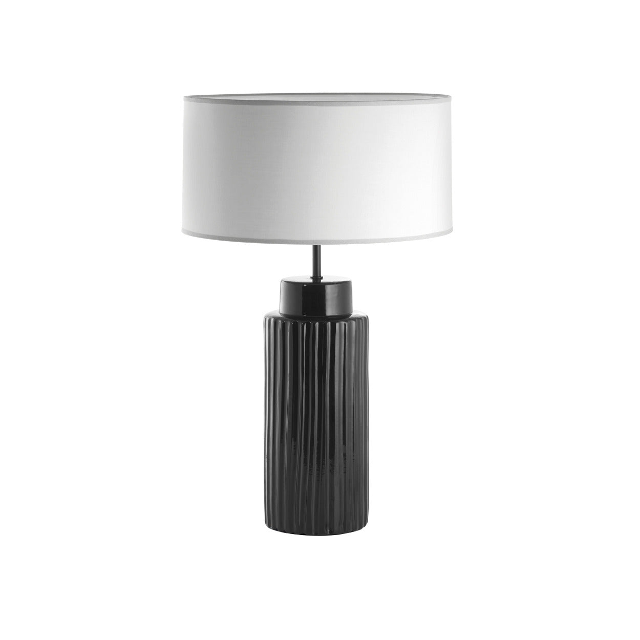 Lampe de table Ceramic E27 15W abat-jour coton blanc élégante