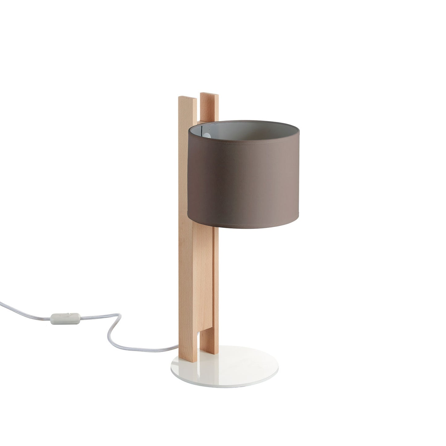 Lampe de table Compact E27 40W bois hêtre design chaleureux