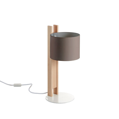 Lampe de table Compact E27 40W bois hêtre design chaleureux