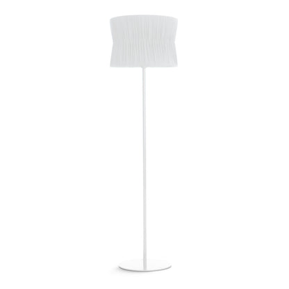 Lampadaire design Cora E27 abat-jour encinté blanc élégant