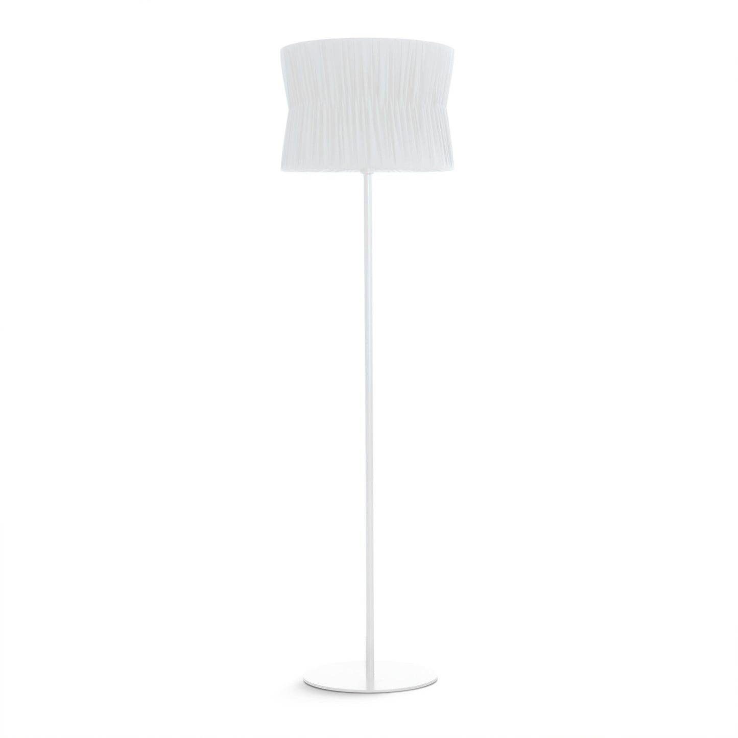 Lampadaire design Cora E27 abat-jour encinté blanc élégant