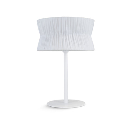 Lampe de table Cora E27 40W abat-jour texturé blanc