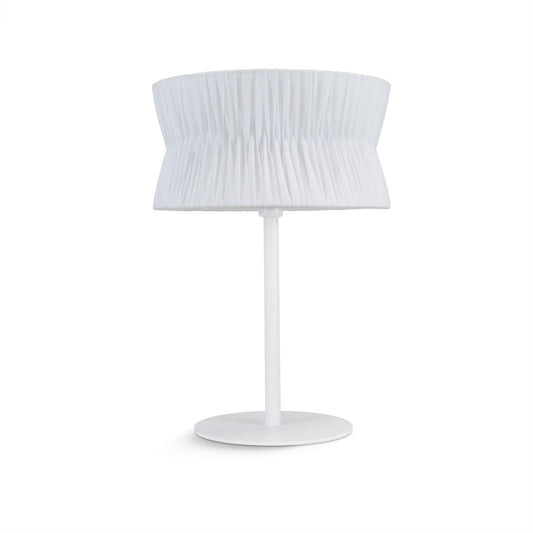 Lampe de table Cora E27 40W abat-jour texturé blanc