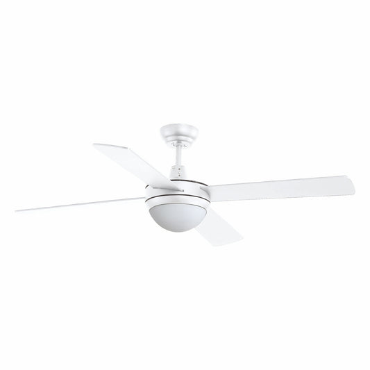 Ventilateur de plafond Nick design bois et verre opalin lumineux