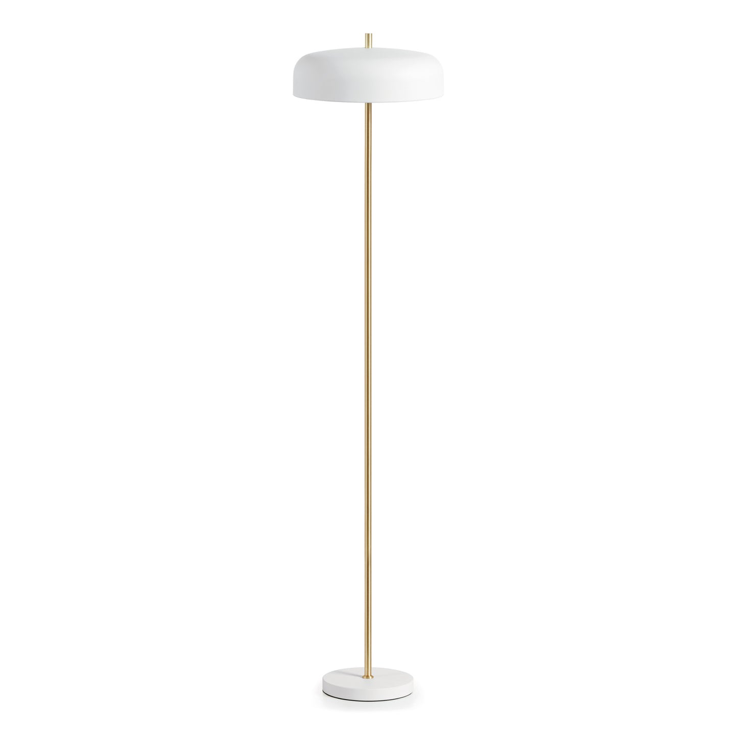 Lampadaire design Taichi F en acier doré et diffuseur opalin