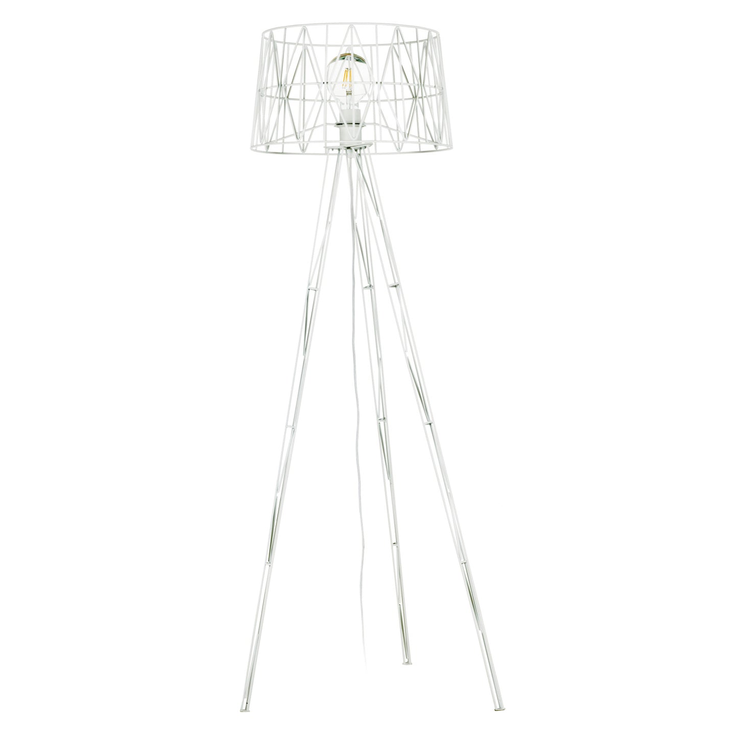 Lampadaire de salon TESS blanc design acier E27 42W