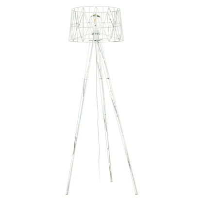 Lampadaire de salon TESS blanc design acier E27 42W