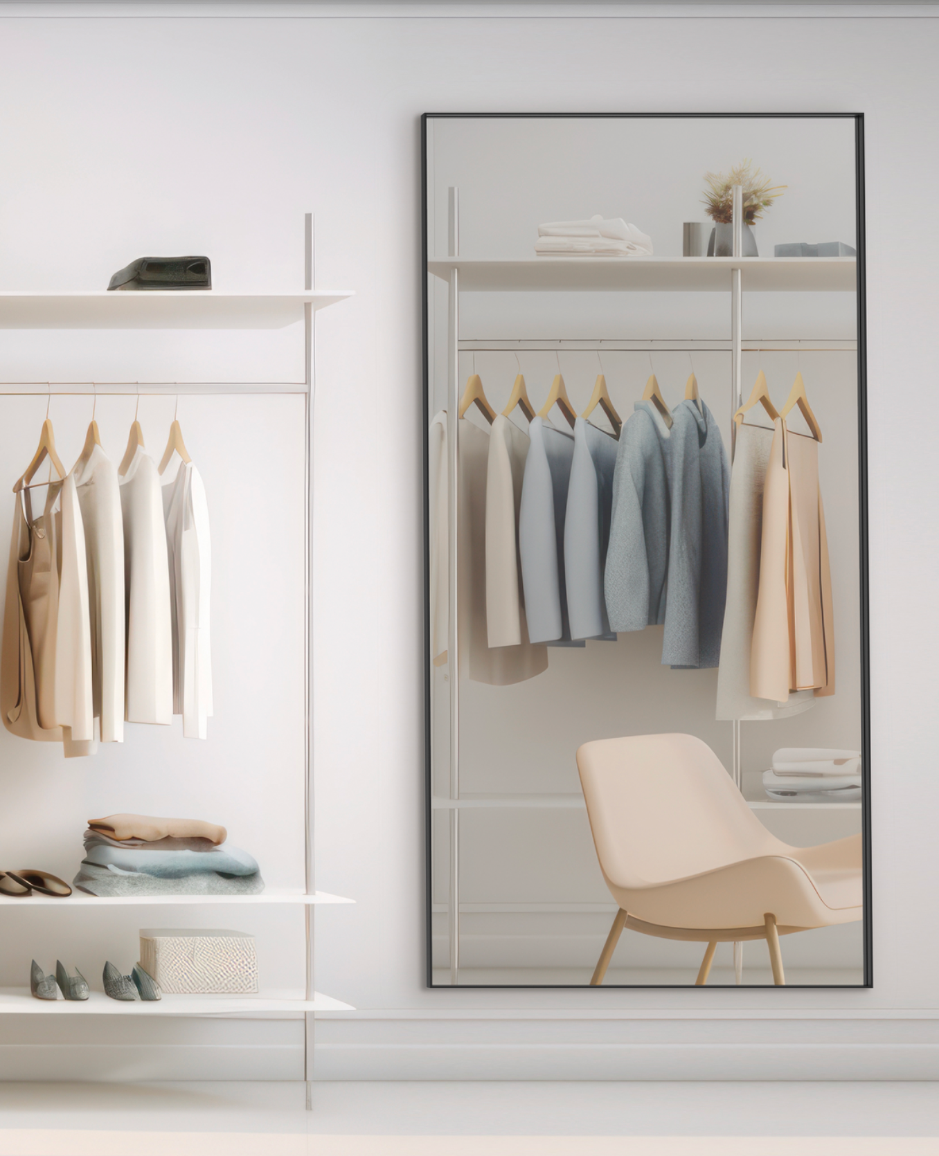 Miroir Oristano avec bordures fines noires, design moderne et intemporel, agrandissant visuellement l’espace et reflétant la lumière pour un intérieur élégant et lumineux.