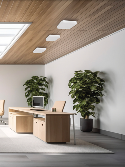 Plafonnier carré au design sobre et moderne. Lumière ajustable selon vos envies douce, neutre ou vive pour un confort sur mesure. Facile à installer, il s’intègre dans toutes les pièces et crée instantanément une atmosphère claire et équilibrée.