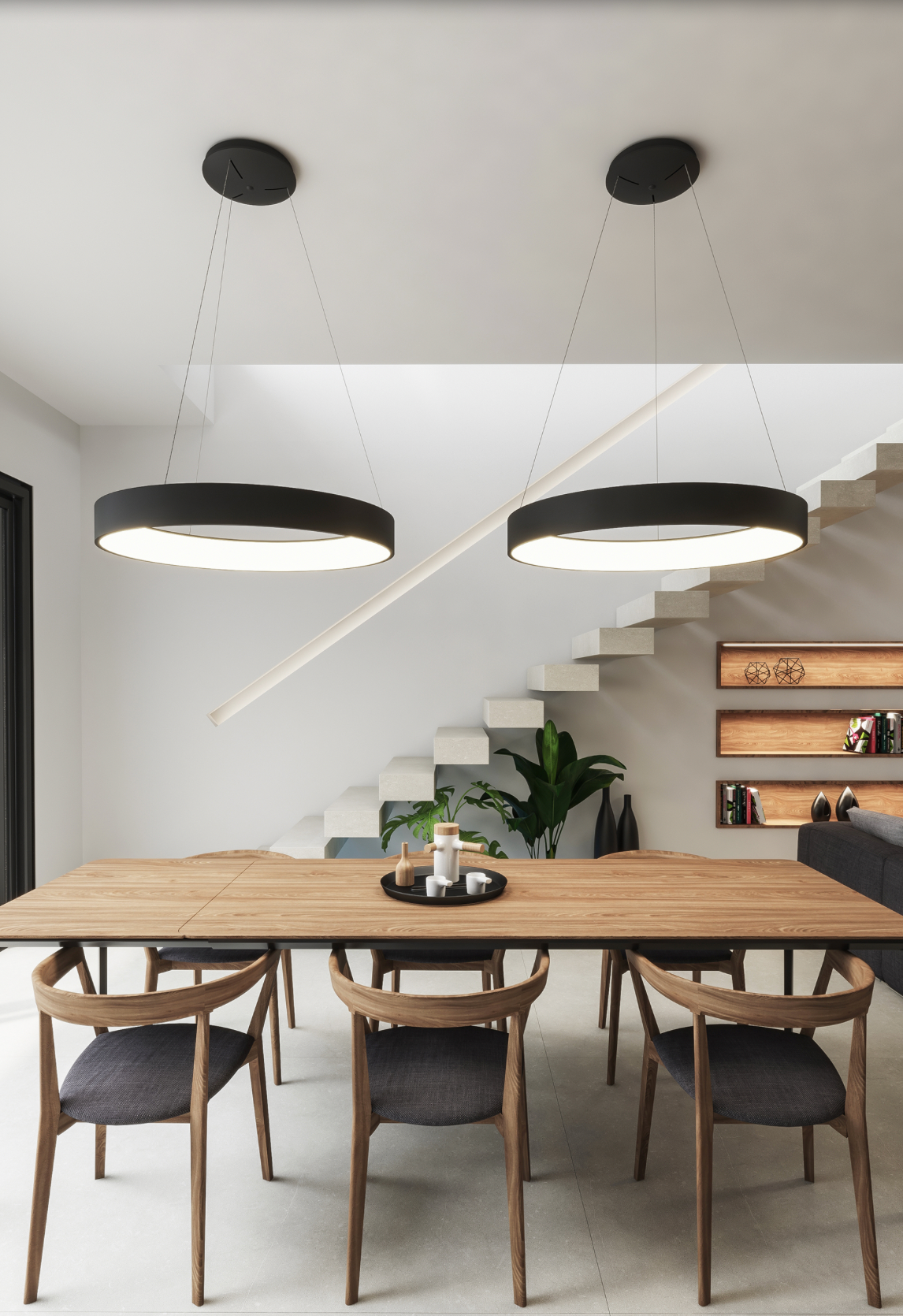 Suspension Dilga, entre légèreté et chaleur. Sa lumière douce crée une ambiance conviviale et apaisante, idéale pour les repas ou les moments de détente. Son design suspendu structure l’espace avec élégance, apportant équilibre et raffinement à votre intérieur.