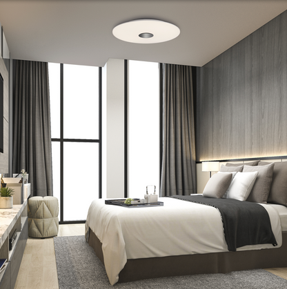 Plafonnier en verre opale au design épuré. Diffuse une lumière douce et homogène pour un confort visuel optimal. Idéal pour toutes les pièces, il crée une ambiance équilibrée et chaleureuse, alliant sobriété et élégance naturelle.