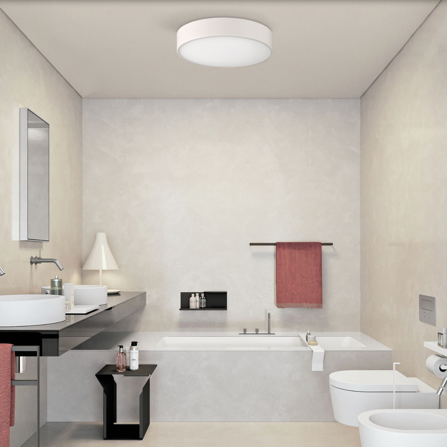 Plafonnier étanche au design circulaire élégant. Sa lumière douce et homogène éclaire chaque recoin avec précision. Parfait pour les salles de bains et cuisines grâce à sa résistance à l’humidité, il allie performance, fiabilité et discrétion.